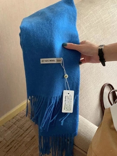 纯色薄款 时尚 100%羊毛保暖男女流苏围巾围脖 秋冬新款 韩国进口代购