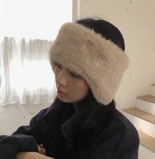 时尚 新款 毛毛舒适发带头饰保暖护耳帽耳套女 冬季 韩国东大门代购