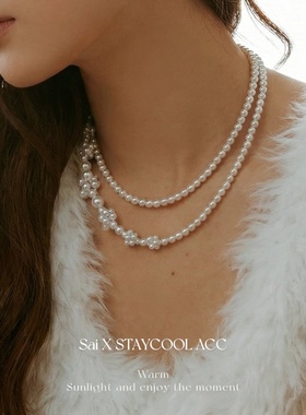 超长复古珠珠长款毛衣链女士串珠项链高级感法式复古轻奢OT扣