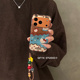 复古小众彩色拼接波点猫咪适用iPhone17promax苹果15手机壳16promax新款 亮面17链条13防摔保护套14pro全包16
