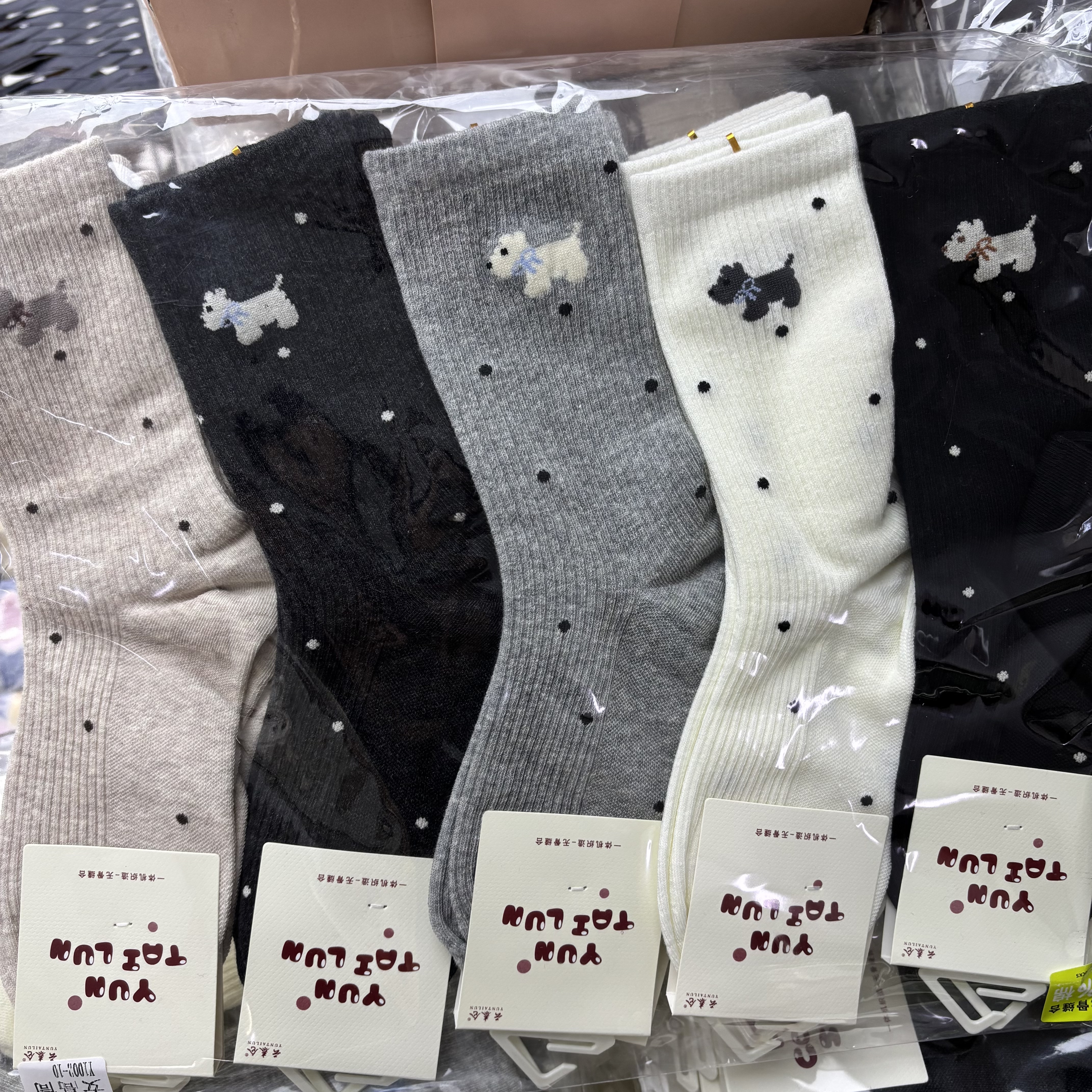 云泰伦十双装加高加厚堆堆女袜纯棉袜可爱学生袜少女袜保暖冬款