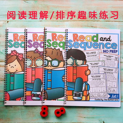 小学初级 英语阅读理解 Read Sequence 排序趣味练习题手工涂画纸