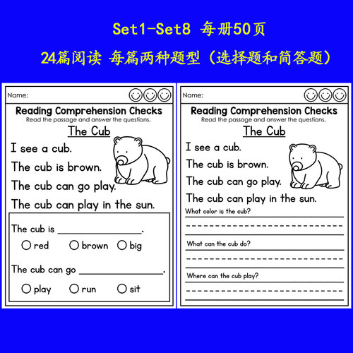 小学分级阅读理解作业纸