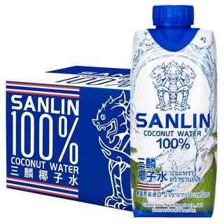 泰国进口SANLIN三麟椰子水6瓶装100%天然纯NFC饮料整箱含电解质