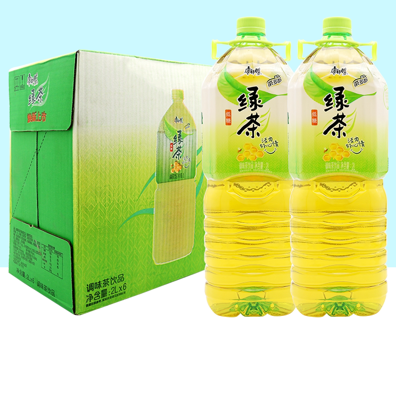 康师傅 绿茶茶饮料清新口气 2l*6瓶 大瓶装整箱装 北京包邮