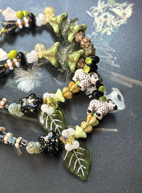 小羊与猴面包树 串珠手链 手作手链 动物手链 秘鲁陶瓷珠