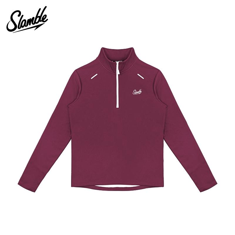 SLAMBLE立领半拉链加绒套头衫运动户外训练跑步骑行上衣春季新款