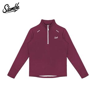 SLAMBLE立领半拉链加绒套头衫运动户外训练跑步骑行上衣春季新款