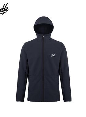 SLAMBLE冬新款加绒软壳外套男女户外运动连帽防风防泼水工装夹克