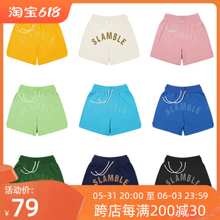 SLAMBLE夏季,中裤,宽松篮球五分裤,新款,短裤,男女毛圈刺绣潮流运动裤