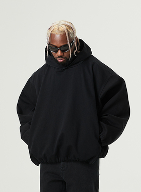 SLAMBLE CLO.新款水洗斜纹布帽衫休闲男运动宽松卫衣潮流连帽上衣