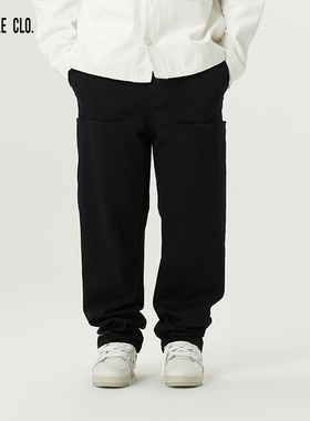 SLAMBLE CLO.新款弹力斜纹布直筒工装裤休闲长裤宽松男美式潮流