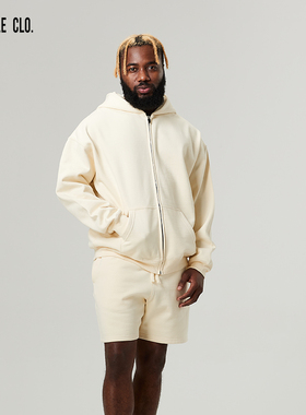 SLAMBLE CLO.新款针织拉链运动连帽卫衣休闲潮流男女纯色上衣外套