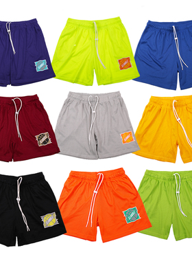 SLAMBLE美式四分复古单层运动篮球短裤网眼透气裤宽松加大码夏季