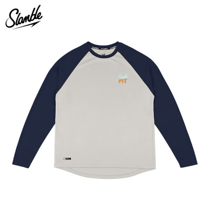 SLAMBLE美式FIT拼色插肩袖长袖T恤投篮服男女速干透气跑步运动秋