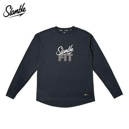 SLAMBLE秋季新款FIT运动长袖T恤男圆领速干透气健身衣跑步投篮服