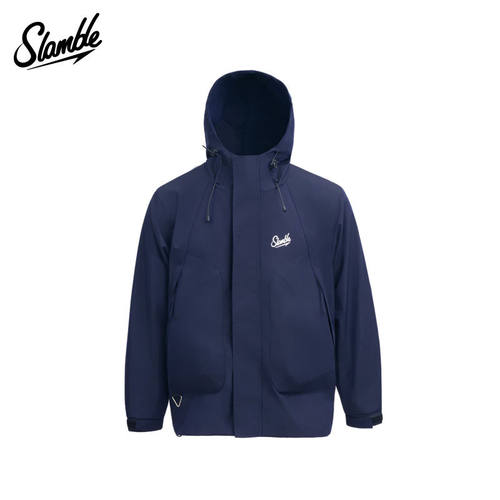 SLAMBLE男士防风连帽外套夹克运动梭织户外训练机能工装拉链秋季