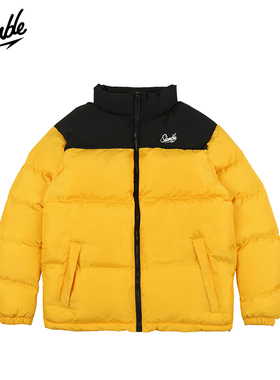 SLAMBLE冬季新款美式拼色加厚棉衣男女款宽松休闲保暖防风潮