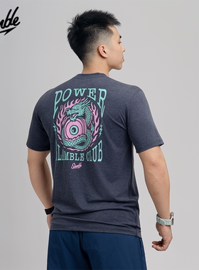 SLAMBLE男士CF运动健身短袖T恤综合训练莱赛尔龙印花