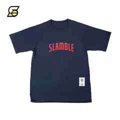 Slamble Simple Short-Sleeved Basketball Jersey Men's T-Shirt Women's Quick-Drying Sweat-Wicking Sports Shirt Loose Running Training