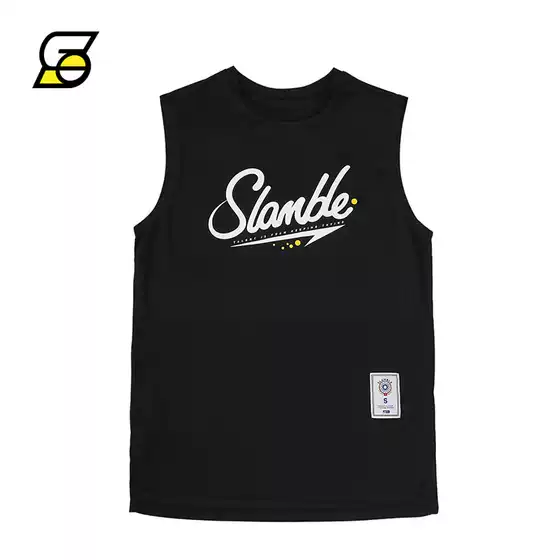 Slamble Sleeveless Sports T-Shirt Wide Shoulder Vest Casual Breathable Elastic Loose Moisture-Wicking Men's Basketball Vest