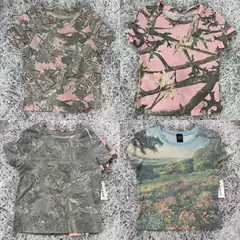 E5 PAC Casual Printed Camo Crew Neck Short Sleeve Tee with Structured Shoulders | Free Shipping on 2