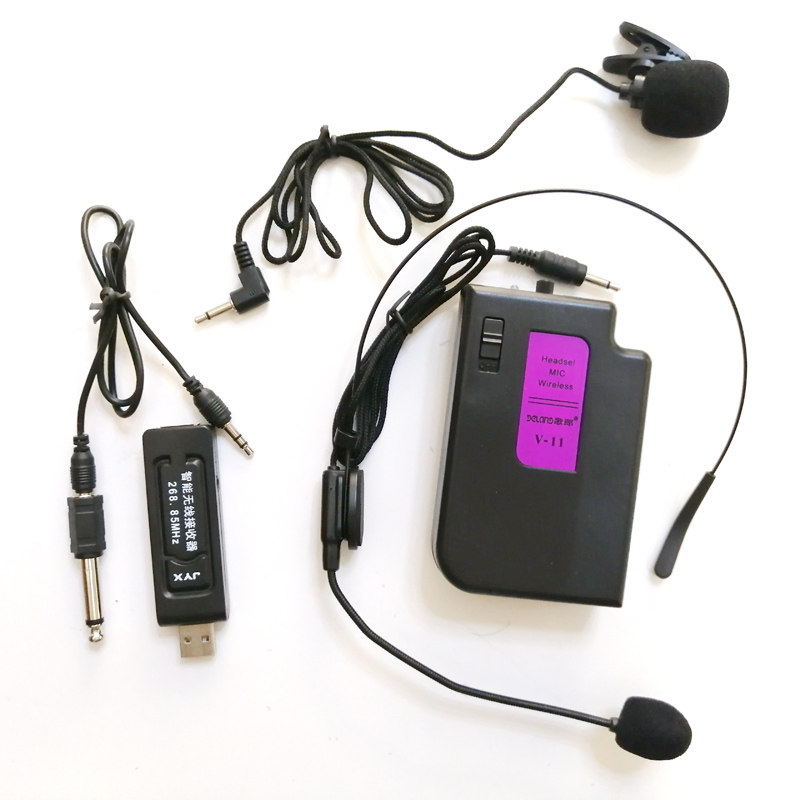 音响通用无线话筒套装万能手持腰挂头戴麦克风268.85MHZ接收器