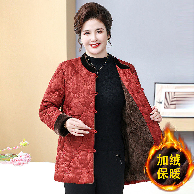 200斤中老年女装胖妈妈唐装棉袄