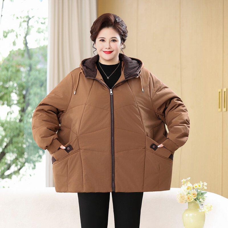 中老年人女加肥加大棉衣奶奶装冬
