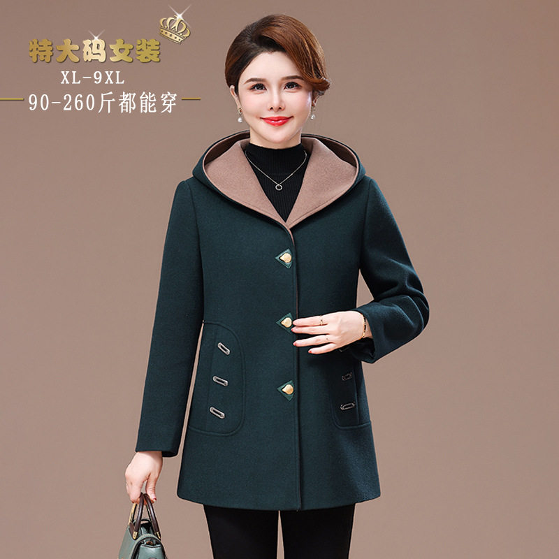 冬装外套中长款外套连帽洋气