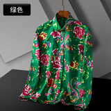 2025春季东北大花长袖衬衫男复古红色牡丹印花1129款-P27元，男装衬衫，星座1202-3（原1218-3）