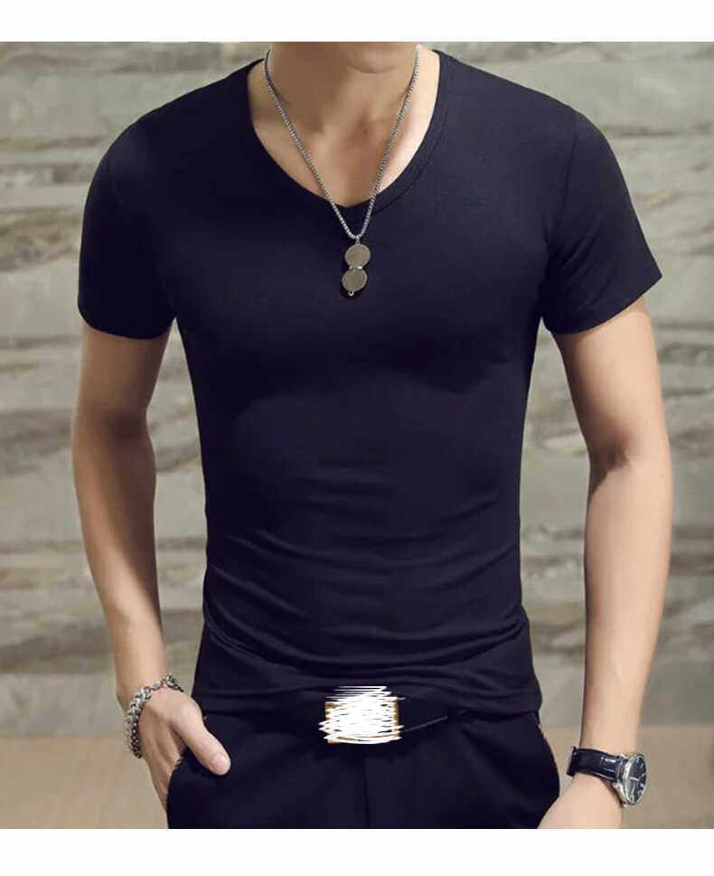 牛奶丝夏季短袖t恤纯色简约男士体恤1901款-P7元，男装T恤，星座1202-3（原1218-3）