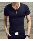 牛奶丝夏季短袖t恤纯色简约男士体恤1901款-P7元，男装T恤，星座1202-3（原1218-3）