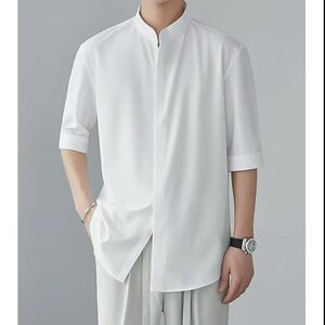 高质量 五分袖立领男士  新中式 现货 冰丝 衬衫2510款一P45元图片