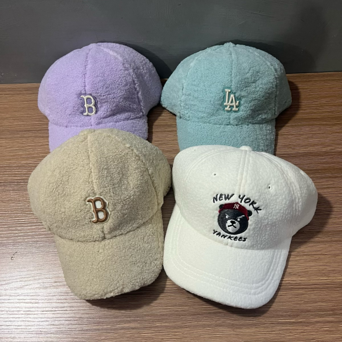 清仓MLB韩国正品卡摇粒绒毛绒棒球帽男女同款冬季保暖鸭舌帽