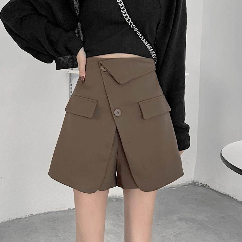 大码复古chic高腰不规则裤裙女春秋显瘦阔腿短裤百搭A字半身裙裤,女装/女士精品,休闲裤,淘宝优惠券,粉丝福利购,淘宝优惠卷