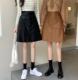 秋冬大码 高腰PU小皮裙中长款 胖mm设计感a字半身裙显瘦遮胯伞中裙