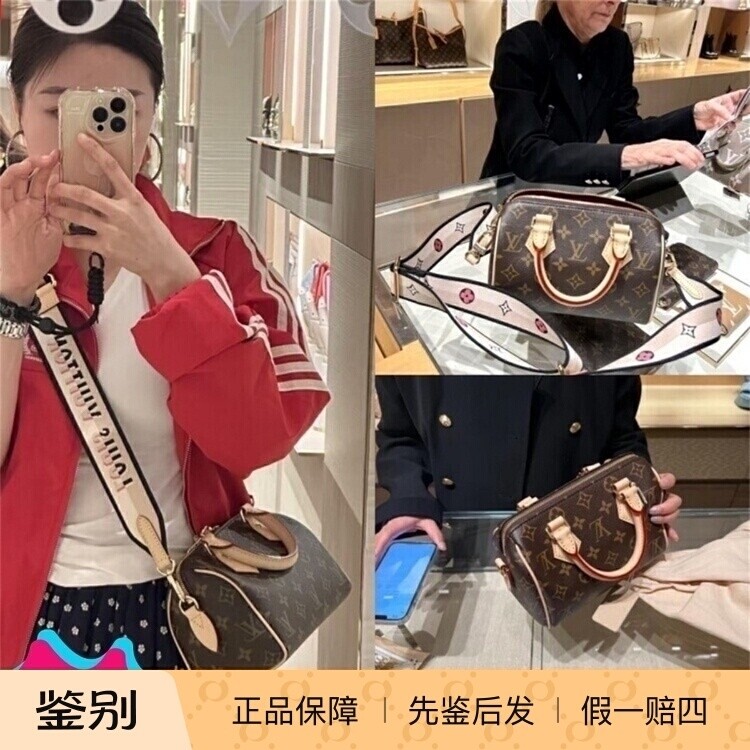 LV/路易威登新款女包Speedy 20老花枕头包手提包斜挎单肩包M46234