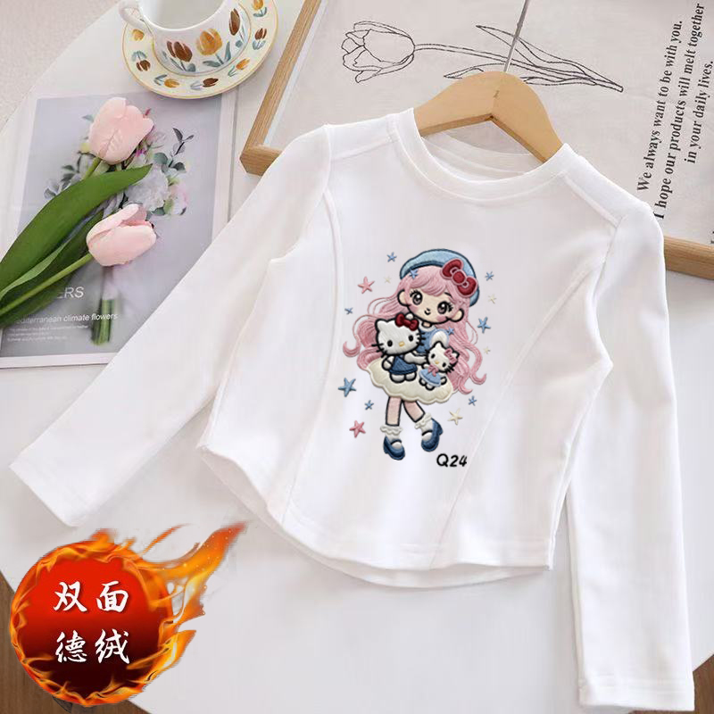 女童卡通库洛米印花保暖上衣