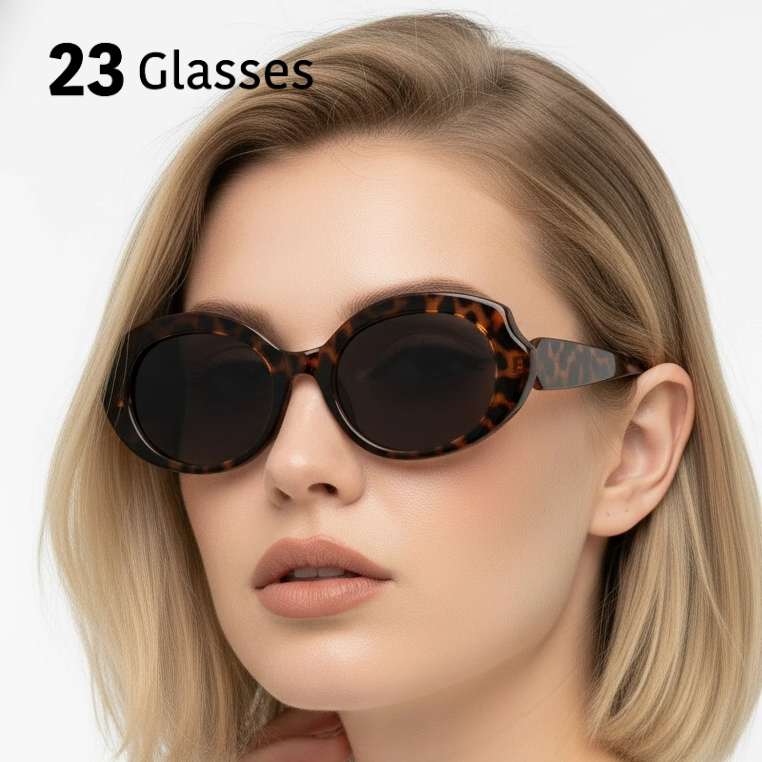 ins风90s复古椭圆太阳镜