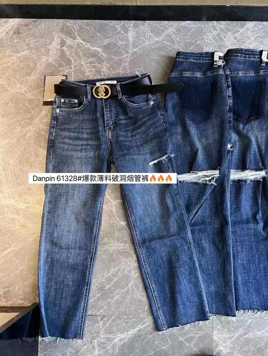 2022夏装七彩单品薄款深色九分裤