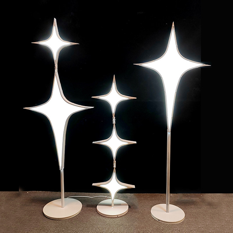 新款婚庆婚礼道具群星发光水晶路引灯婚礼堂T台布置装饰引路灯