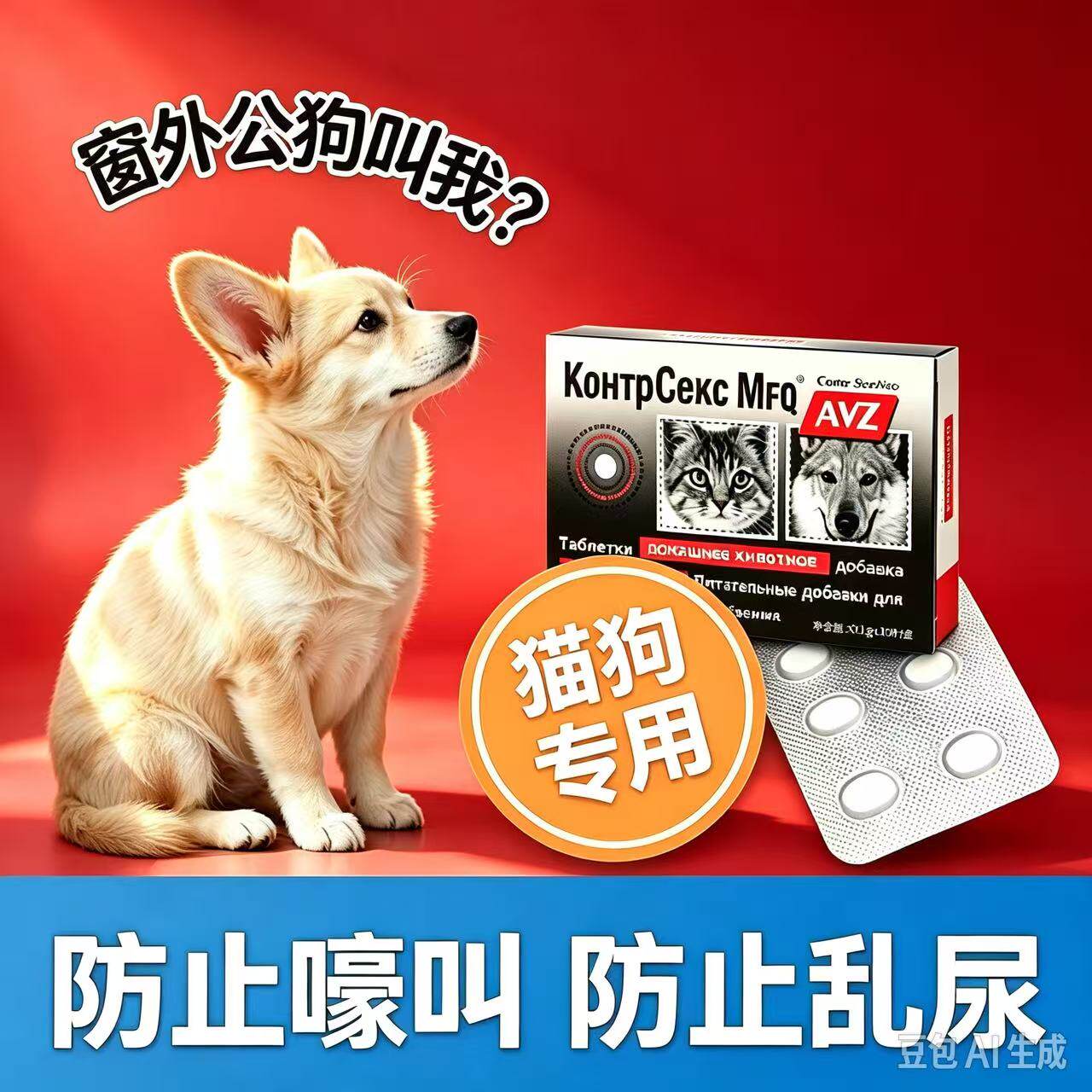 母猫公猫安抚片舒缓狗防止嚎叫公母猫通用温和情绪营养补充剂