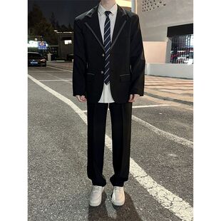 春秋新款dk男生西装英伦风西装套装男潮流时尚潮流制服西服外套男