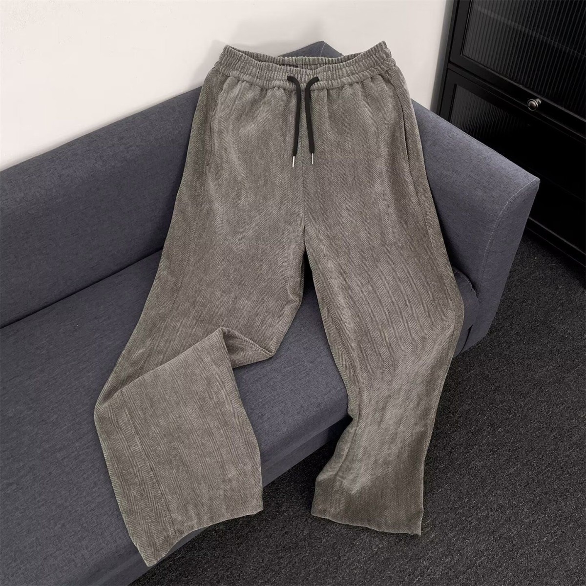 2024新款宽松休闲裤男韩版潮流百搭裤子夏季薄款坠感阔腿拖地长裤,男装,休闲裤,淘宝优惠券,粉丝福利购,淘宝优惠卷