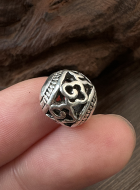 藏银圆珠镂空球大珠子隔珠散珠水晶手链配珠路路通转运珠diy配饰