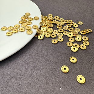沙金实心电镀金直切隔片垫片diy饰品手链项链编绳串珠材料配件
