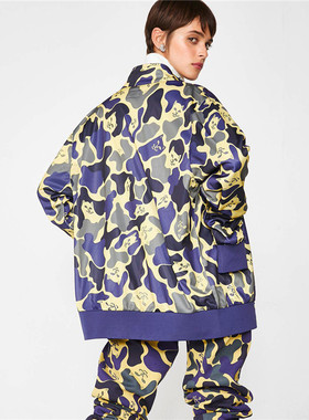 新品Ripndip Nerm Camo Track Jacket贱猫中指猫迷彩夹克外套校服