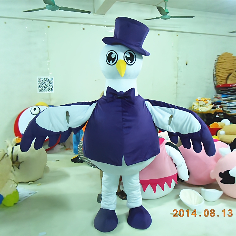 定制动漫绅士情侣白鹤仙鹤装扮表演卡通人偶巡演出道具布偶衣服装