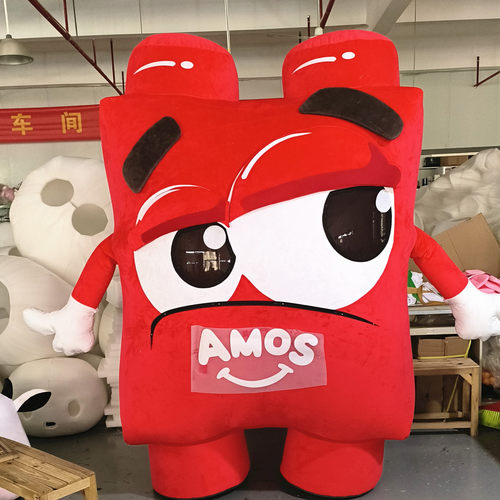 定制动漫充气AMOS红色方块金多多积木表演卡通人偶道具布偶衣服装